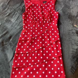Red and white polka dot dress